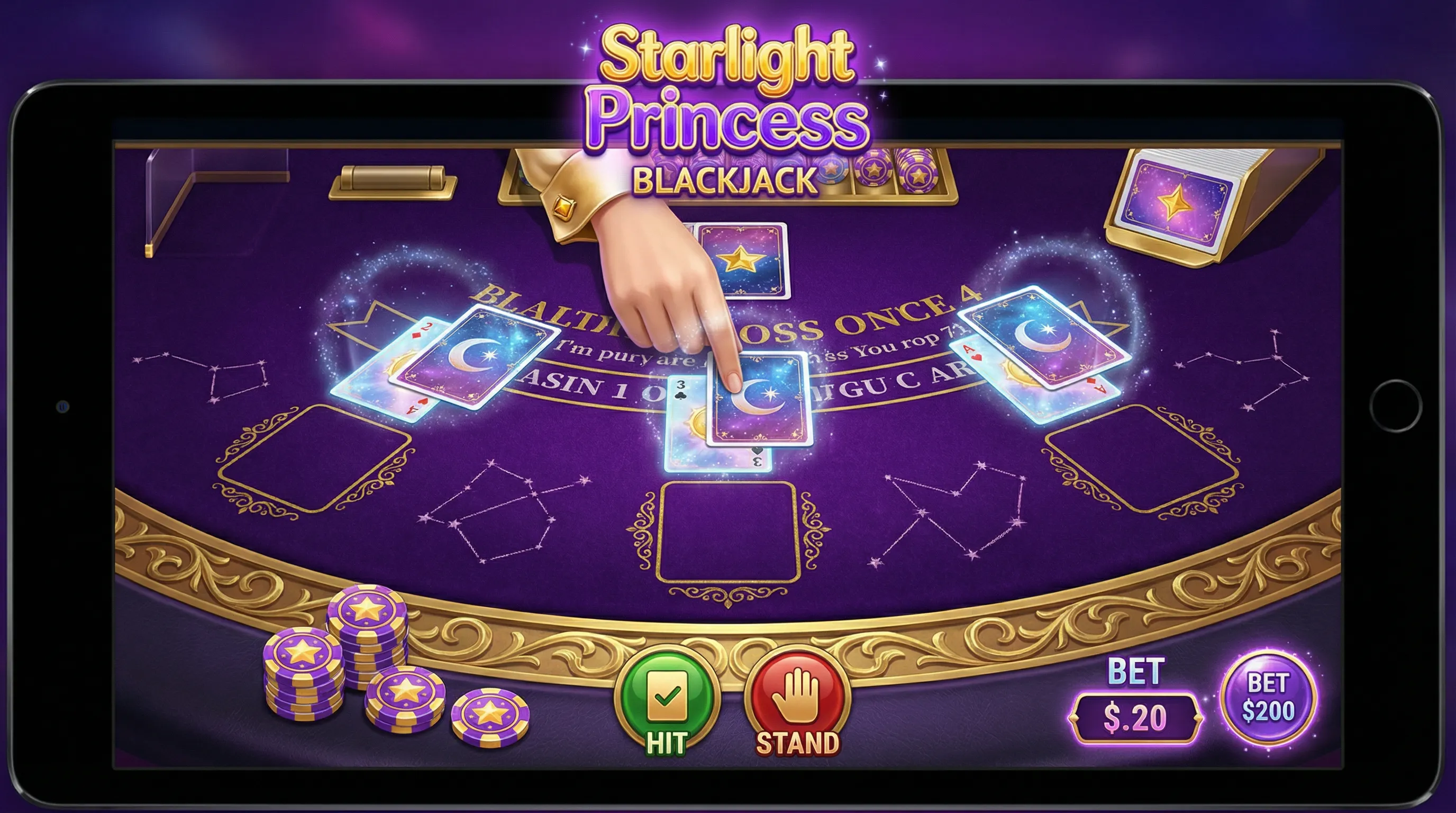 Gameplay de Blackjack no bethorse interface do jogo