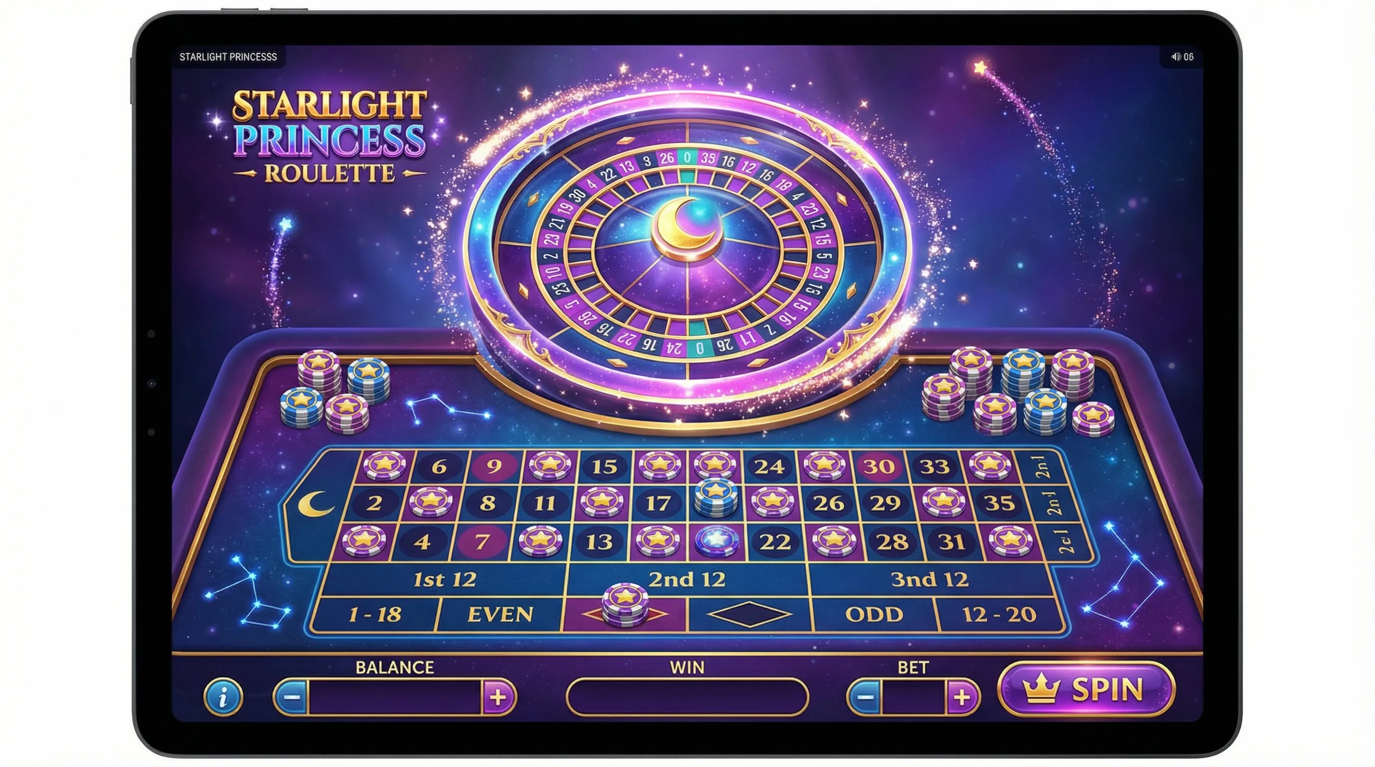 Interface de jogo da roleta bethorse